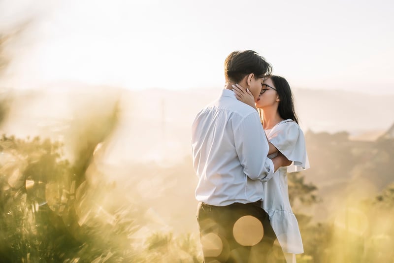 Couple Embracing at Sunset